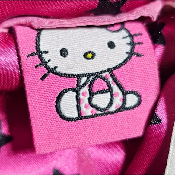 SOLD!! HELLO KITTY Pink Black Puffer Hoodie Jacket - Size 6 - Picture 7 of 8